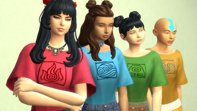 Avatar the Last Airbender shirts for females. for The Sims 4