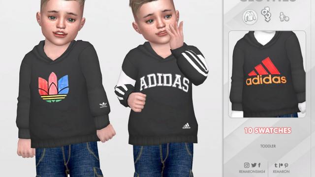 Adidas Hoodie for Toddler 01 для The Sims 4