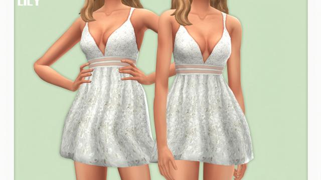 Bailey Dress для The Sims 4