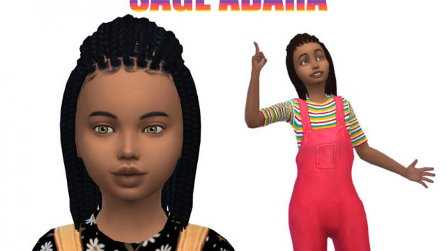 Bob Short Braids Child для The Sims 4