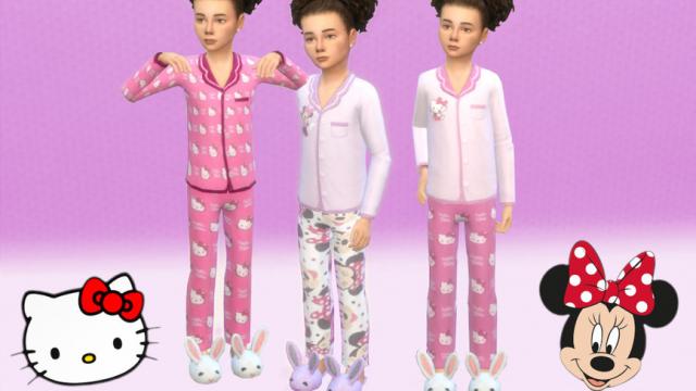 Disney pyjama's for boys&girls childrens для The Sims 4