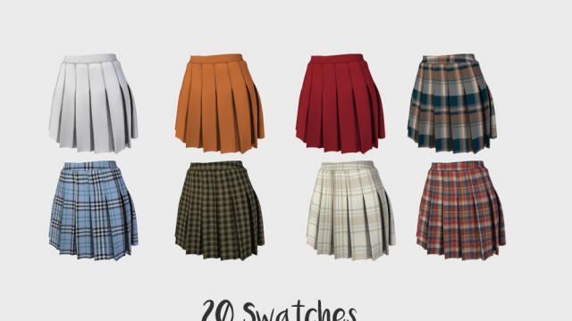 Pleated Skirt - BT384 для The Sims 4