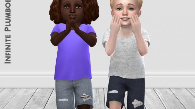 IP Toddler Ripped Jean Shorts