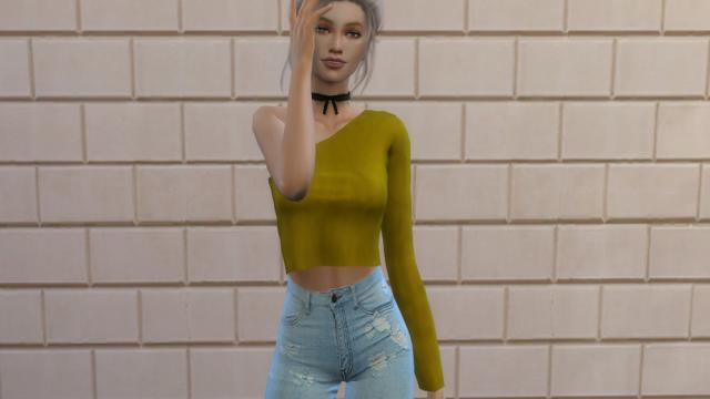 Cold Shoulder Top for The Sims 4