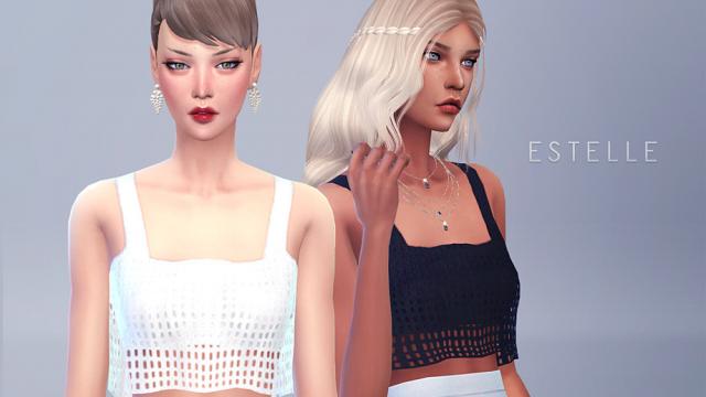 Cropped Tank Top ESTELLE для The Sims 4