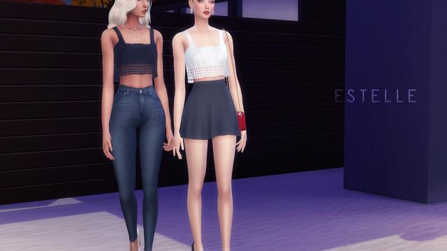 Cropped Tank Top ESTELLE для The Sims 4