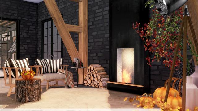 Осенняя гостиная в лофте / Autumn Loft Livingroom версия Nov 16, 2020