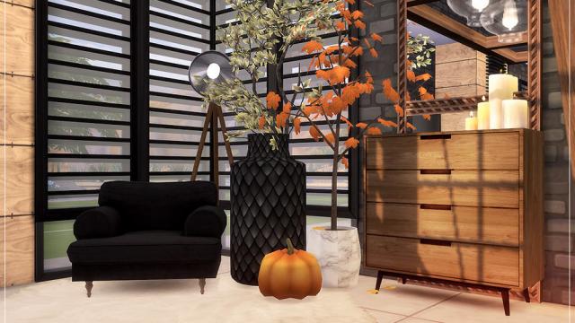 Осенняя гостиная в лофте / Autumn Loft Livingroom версия Nov 16, 2020 для The Sims 4