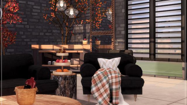 Осенняя гостиная в лофте / Autumn Loft Livingroom версия Nov 16, 2020 для The Sims 4