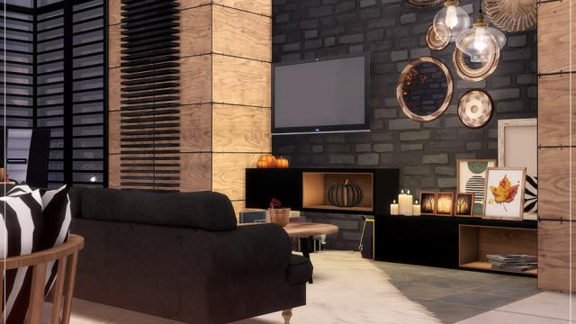 Осенняя гостиная в лофте / Autumn Loft Livingroom версия Nov 16, 2020 для The Sims 4