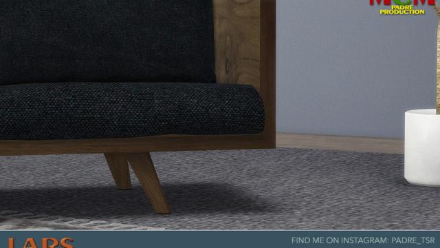 Lars Living Room - Loveseat - Nuts and Wood for The Sims 4