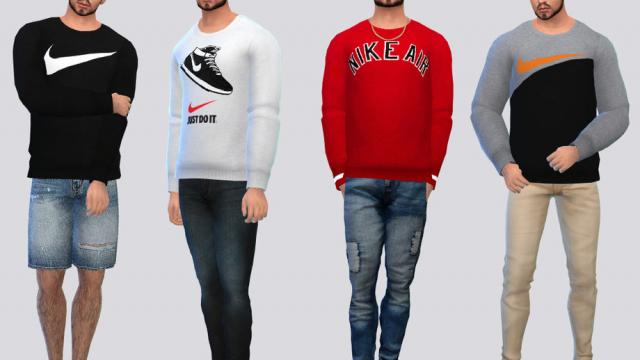 Базові кофтинки Nike / NIKE Basic Sweatshirts для The Sims 4