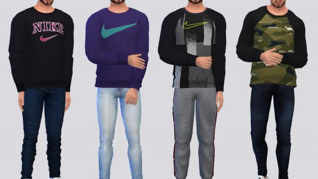 Базові кофтинки Nike / NIKE Basic Sweatshirts для The Sims 4