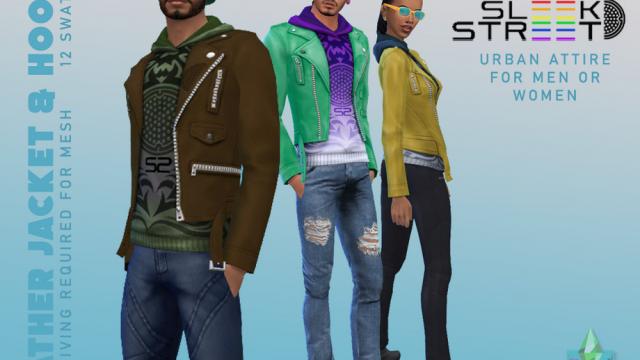 SleekStreet Leather Jacket with Hoodie