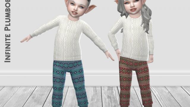 IP Toddler Christmas Leggings для The Sims 4