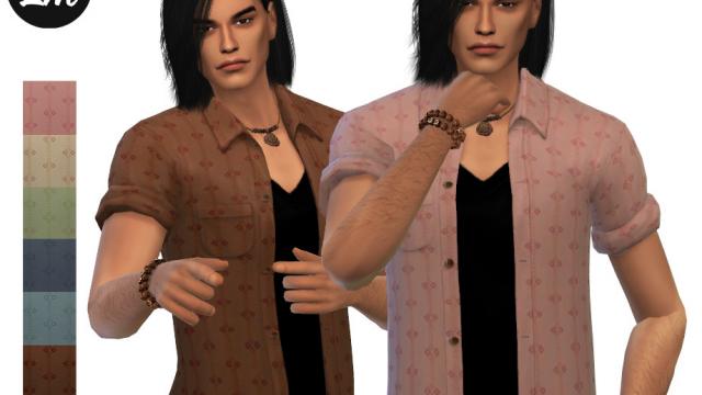 Retro shirt with tee для The Sims 4