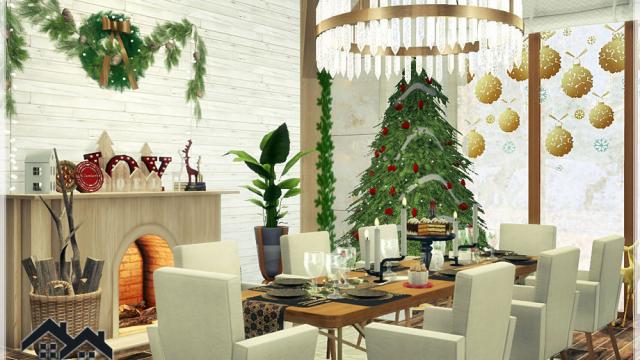 Papa Noel 2020- Kitchen with Dining for The Sims 4