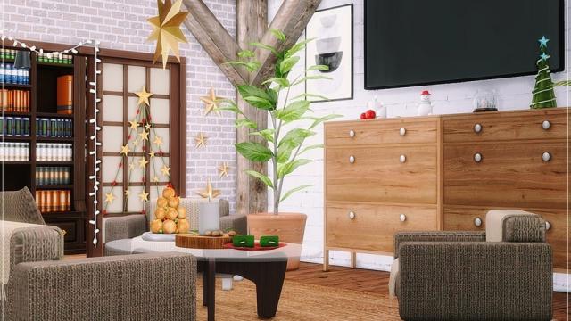 Holiday Season - Living Room for The Sims 4