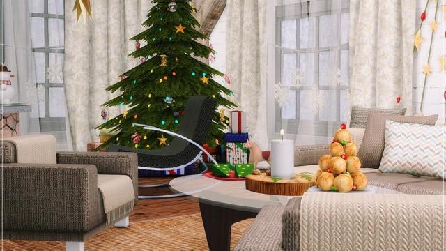 Holiday Season - Living Room for The Sims 4