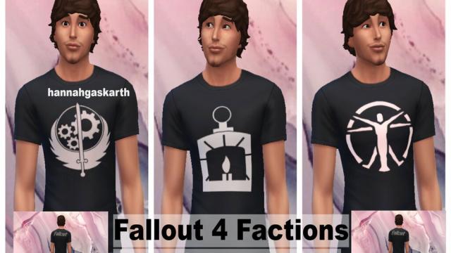 Fallout 4 Factions Tee [Male] для The Sims 4