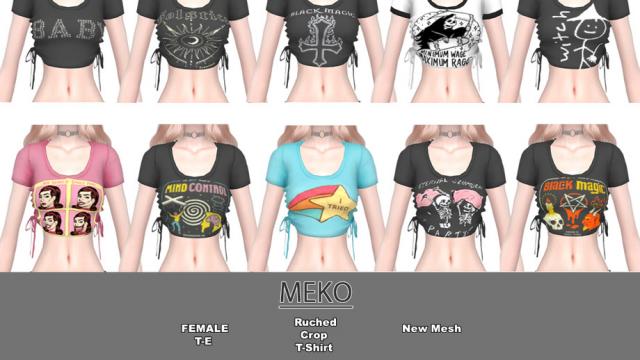 MEKO - Ruched T-Shirt для The Sims 4