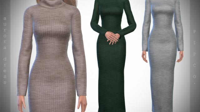 Pipco – Aurora Sweater Dress. для The Sims 4