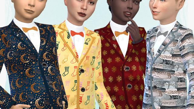 Boys Festive Jacket - Needs EP Get Together для The Sims 4