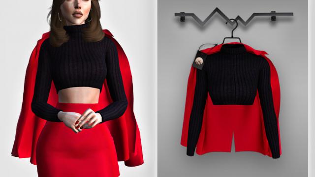 Clothes SET-101 (TOP + BLAZER JACKET) BD379 для The Sims 4