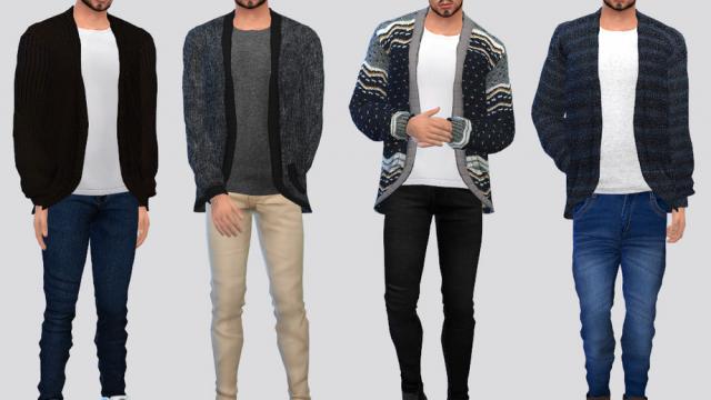 Cozy Men Cardigan для The Sims 4