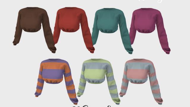 Crop Sweater - TP375 для The Sims 4