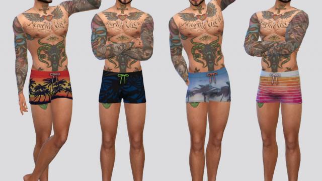 Beach Trunks для The Sims 4