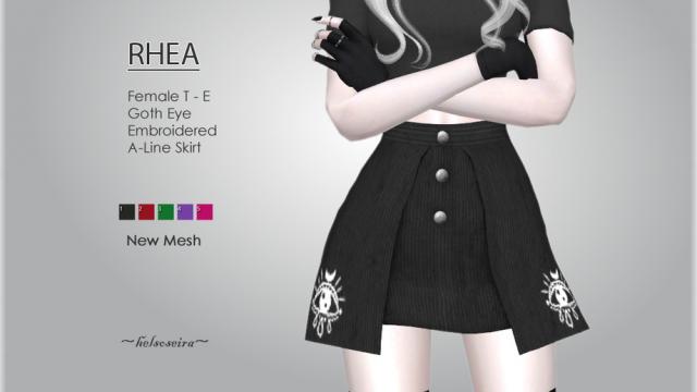 RHEA - Mini Skirt для The Sims 4