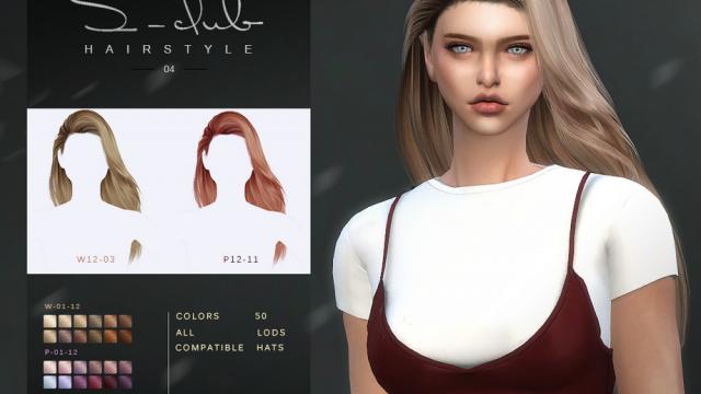S-Club ts4 WM Hair 202104 для The Sims 4