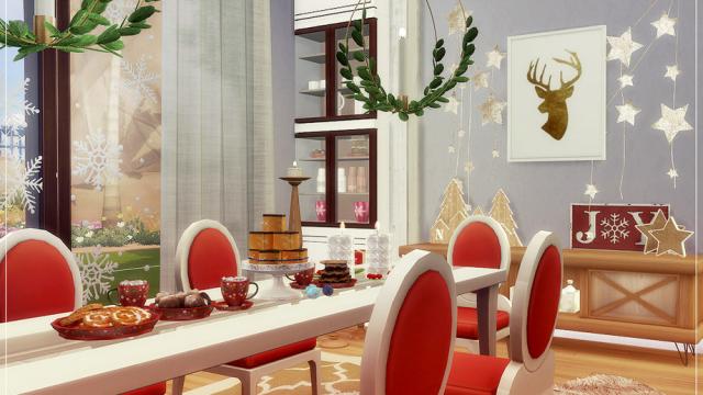 Holiday Time of Joy - Kitchen and Dining для The Sims 4