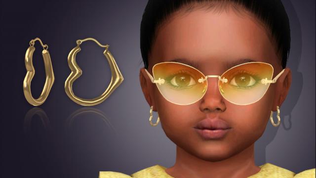 Thick Heart Hoop Earrings For Toddlers