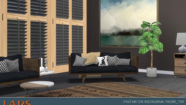 Lars Modern Living Room для The Sims 4