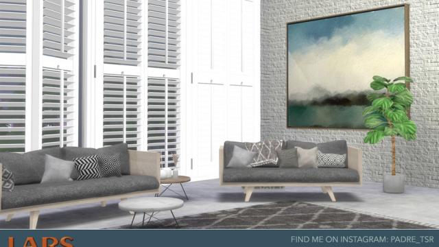 Lars Modern Living Room для The Sims 4