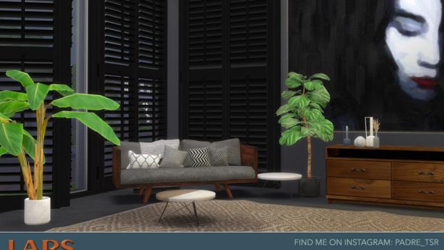 Lars Modern Living Room для The Sims 4