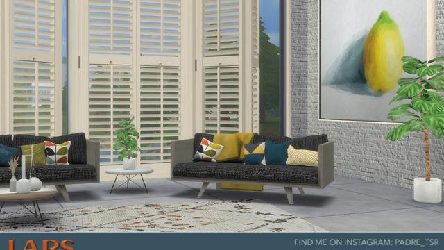 Lars Modern Living Room для The Sims 4