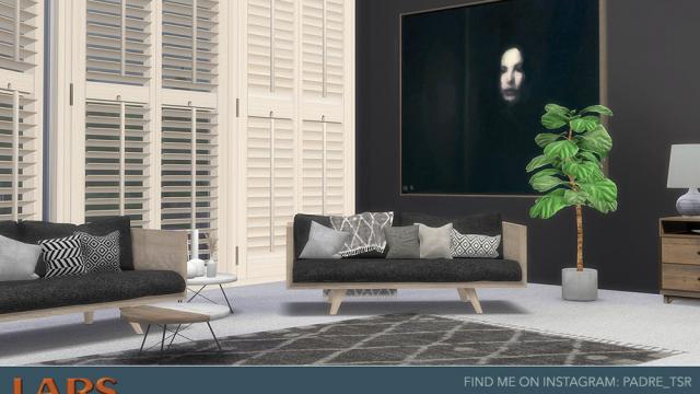 Lars Modern Living Room для The Sims 4