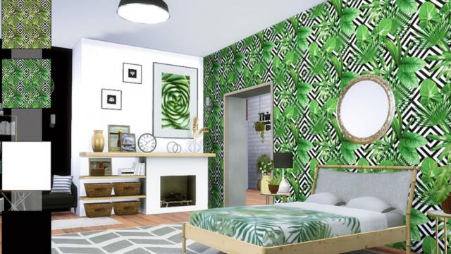 Wallpaper Exotic - for The Sims 4