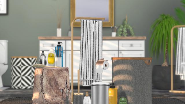 Erbium Bathroom Decorations - Декорації для ванної кімнати для The Sims 4