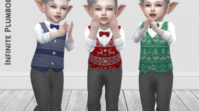 IP Toddler Christmas Waistcoat - SEASONS для The Sims 4