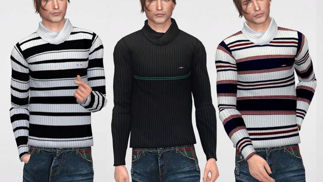 Winter Sweater for Men 02 для The Sims 4