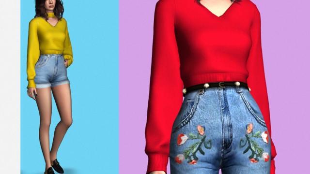 Cherry Sweater для The Sims 4