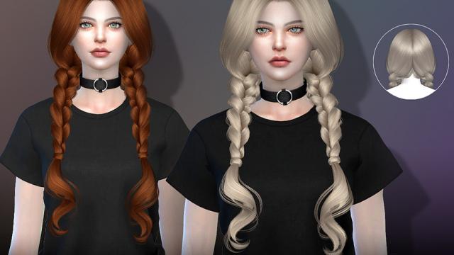 Подвійні кіски / Sclub_ts4_hair_n63_braids для The Sims 4