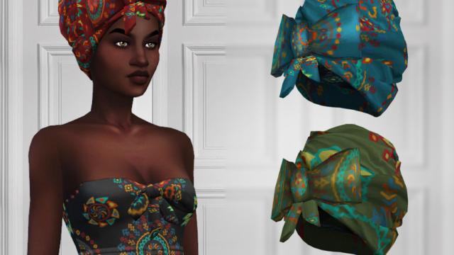 Holiday Wonderland - ShakeProductions Kwanzaa Headscarf для The Sims 4