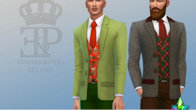 Edward & Piers Holiday Formal для The Sims 4