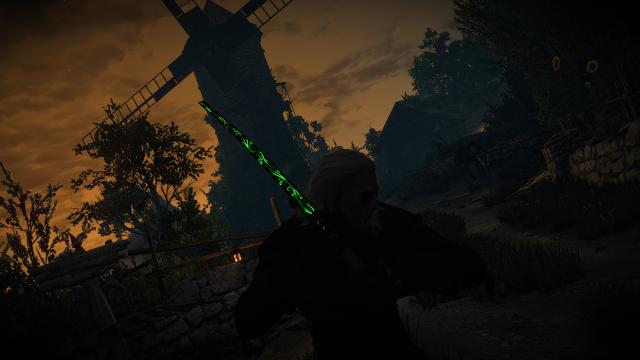 Катана черного единорога из Киберпанк 2077 / Cyberpunk 2077 Black Unicorn Katana для The Witcher 3