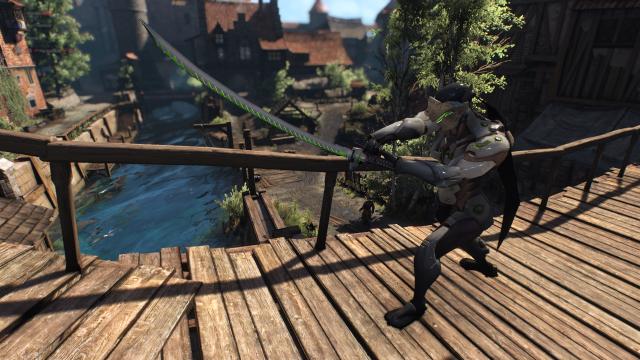 Киберсет / Genji of Rivia - Genji Armor and Swords for Geralt для The Witcher 3